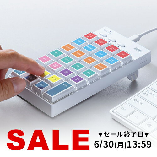 【楽天1位受賞】プログラマブルテンキー USB A 有線 27キー 左手デバイス ショートカット 自作 キー割り当て DTM CAD 配信 カスタマイズ ホワイト