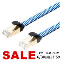 【在庫限り!処分売価】CAT7 フラットLANケーブル 3m メッシュ 伝送速度10Gbps 伝送帯域600MHz ツメ折れ防止カバー