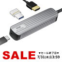USBハブ HDMI出力対応 小型 ドッキングステーション アルミ素材 ケーブル長50cm Type-C 4K/60Hz PD 100W 拡張 増設 コンパクト