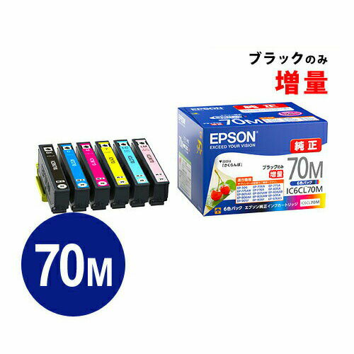 エプソン 純正インク IC6CL70M 6色パック 黒のみ70L インクカートリッジ【EPSON】