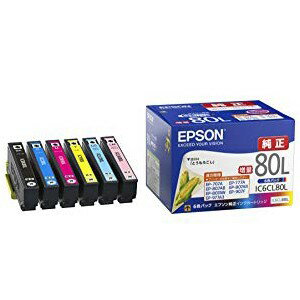 エプソン 純正インク IC6CL80L （6色パック・増量） カラリオColorio対応 インクカートリッジ とうもろこし 【EPSON】