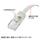 【本日20時開始！10%OFFクーポン配布中】Cat6AフラットLANケーブル（爪折れ防止カバー・ホワイト・3m） KB-FL6A-03W サンワサプライ 3