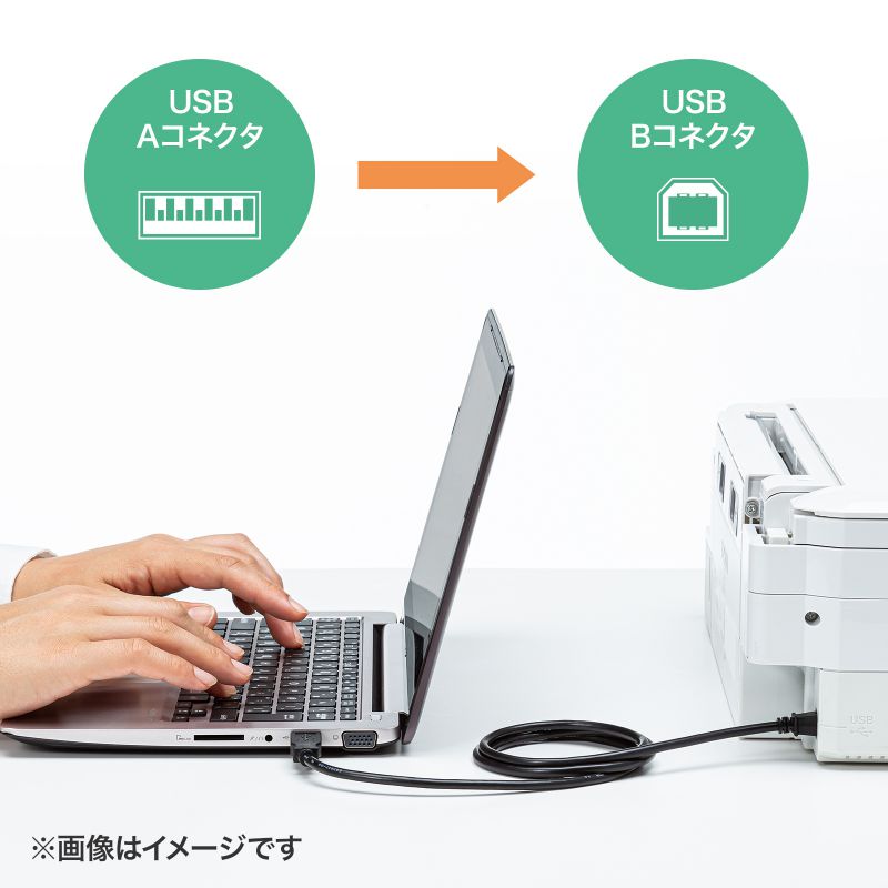 USB�����֥� 2m �ץ�󥿡������֥� USB2.0 A-B���ͥ��� ���å� �ץ�󥿡� �֥�å� KU20-2BKHK2
