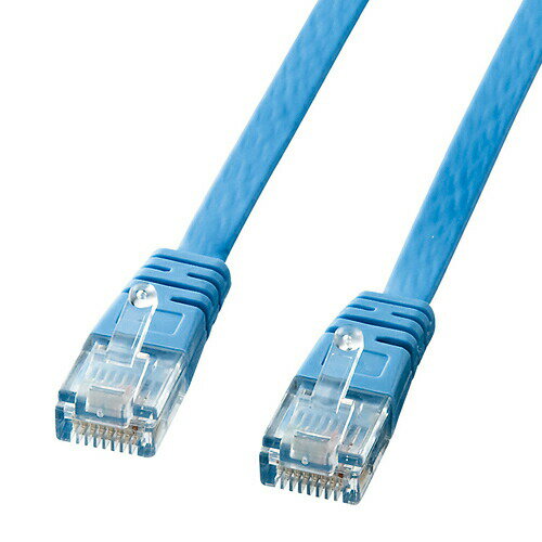 Cat6フラットLANケーブル（1m・ライトブルー）