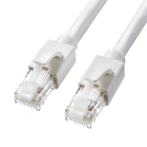 Cat6A LANケーブル （ホワイト 1m 爪折れ防止カバー） KB-T6ATS-01W サンワサプライ