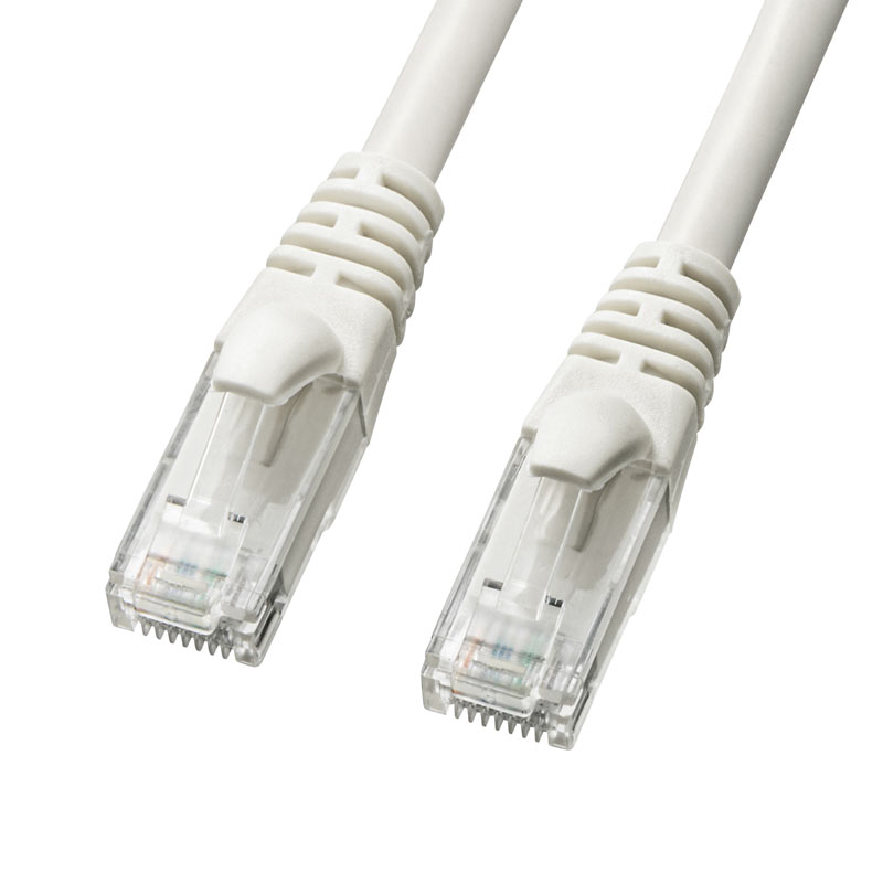 LANケーブル 3m CAT6A 柔らかい ホワイト 爪折れ防止 難燃素材 PoE対応 より線 UTP ストレート結線 RJ45 KB-T6AY-03W