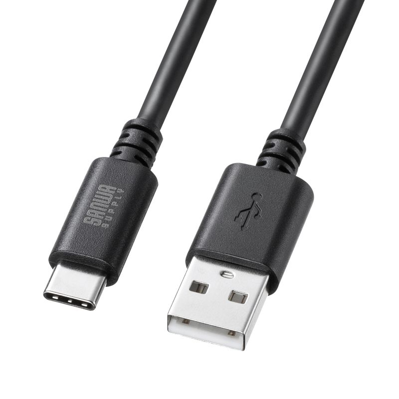 Type-C-A�����֥� USB2.0���� 5V3A USB-IFǧ���� ����480Mbps PVC�Ǻ� ��ť�����ɹ�¤ ���å��ԥ� ��3m �֥�å� KU-CA30BK ����掠�ץ饤