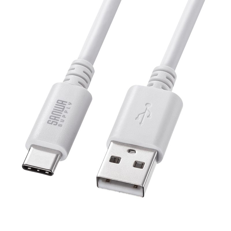 Type-C-A�����֥� USB2.0���� 5V3A USB-IFǧ���� ����480Mbps PVC�Ǻ� ��ť�����ɹ�¤ ���å��ԥ� ��3m �ۥ磻�� KU-CA30W ����掠�ץ饤
