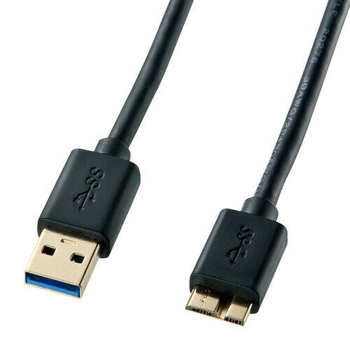 USB3.0ケーブル（A-microB・ブラック・0.5m・USB IF認証タイプ）