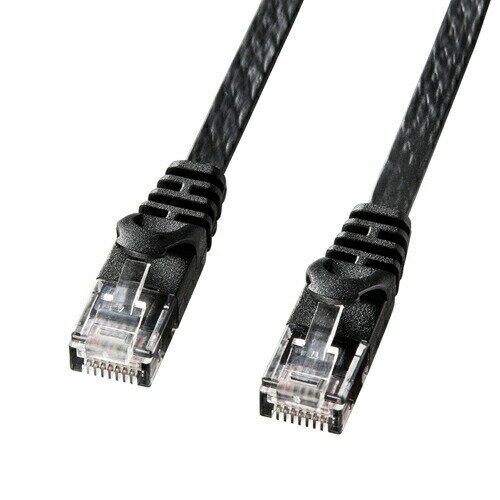 フラットLANケーブル（CAT6・1m・ブラック）