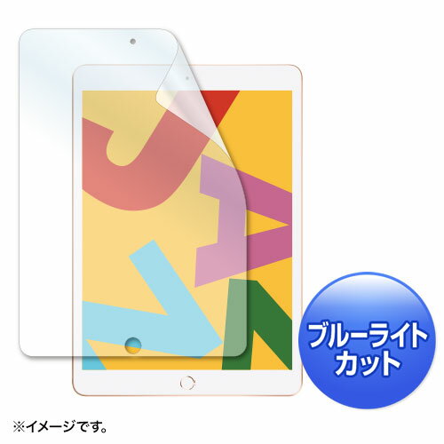 【6/4(木)20時開始！最大10%OFFクーポン配布中】 Apple iPad10.2用フィルム(第7世代・液晶保護・ブルーライトカット・指紋防止・光沢) LCD-IPAD12BC サンワサプライ
