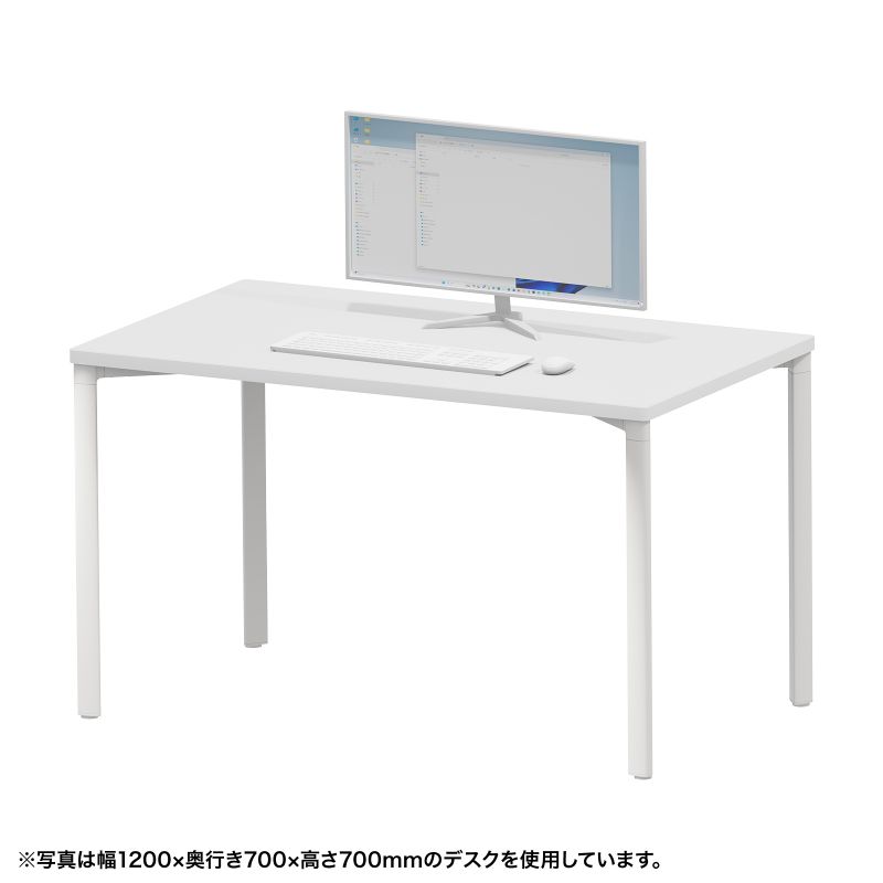 シンプルデスク ワークデスク 平机 高耐荷重 eテーブル 幅100cm 奥行90cm 高さ80cm ホワイト【受注生産品】 MEF-10090W80 サンワサプライ [3]