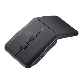 薄型 Bluetoothマウス 5ボタン 戻る進むボタン USB充電式 IRセンサー 折りたたみ式 マルチペアリング対応 ポーチ付き ブラック MA-BIS5116BK サンワサプライ