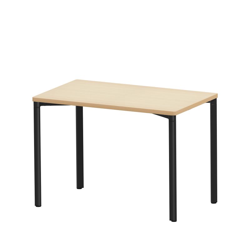 商品詳細作業・設置場所に合わせて選べる4本脚タイプの高耐荷重平机。幅100×奥行き60×高さ70cm。薄い木目＋ブラック。特長●設置場所や設置機器、用途に合わせて20種類のサイズ、4種類の天板柄から選べるシンプルなデザインのデスクシリーズで...