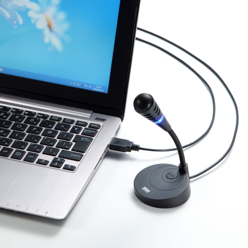 USBマイクロホン コンデンサー 単一指向性 スタンド ケーブル1.6m Windows Mac
