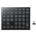 ワイヤレステンキー 2.4GHz 静音 Excel ショートカット 単四電池1本 連続動作時間800時間 パンタグラフ チルトスタンド搭載 ドライバ不要 ブラッ...