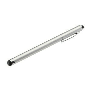 タッチペン 静電式 シルバー ペン先2種類 iPhone・スマートフォン（スマホ）・iPad対応