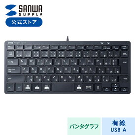 キーボード 有線 USB A USBキーボード テンキーなし パンタグラフ 抗菌仕様 薄型 スリム 日本語配列(JIS) コンパクト 小型キーボード ブラック SKB-SL36BK サンワサプライ
