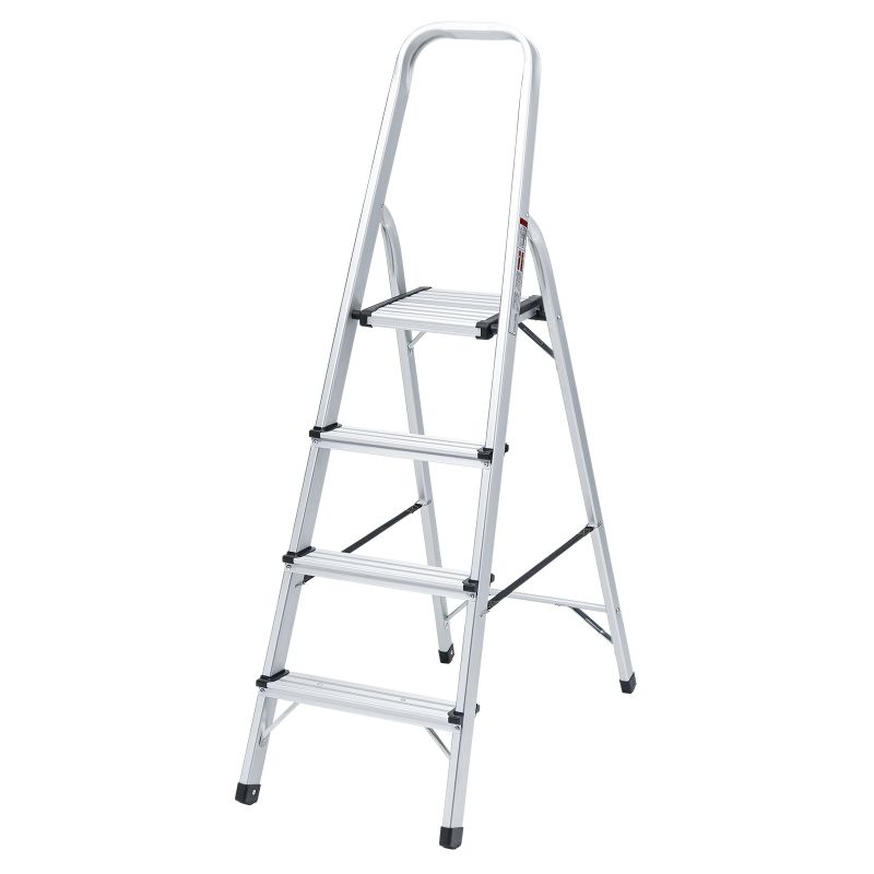 【クーポンで800円OFF！3/26(木) 1:59まで】 脚立 踏み台 アルミフレーム 折りたたみ 滑り止め付き 持ち手付き 手すり付き 4段 耐荷重150k...