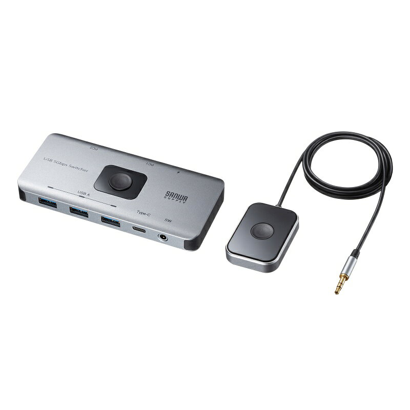 USB切替器 4台 切り換え機 2入力4出力 USB機器を共有5Gbps対応 手元スイッチ付 SW-USS24 サンワサプライ