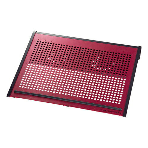 ノートPCクーラー ノートパソコン冷却 16型ワイドまで対応 レッド 放熱アルミ ファン位置移動可能 ノートクーラー 熱対策 ［TK-CLN16U3RN］【サンワサプライ】【送料無料】