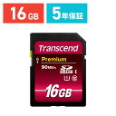 【本日20時開始！10 OFFクーポン配布中】Transcend SDカード 16GB Class10 UHS-I Premium 5年保証 メモリーカード クラス10 入学 卒業