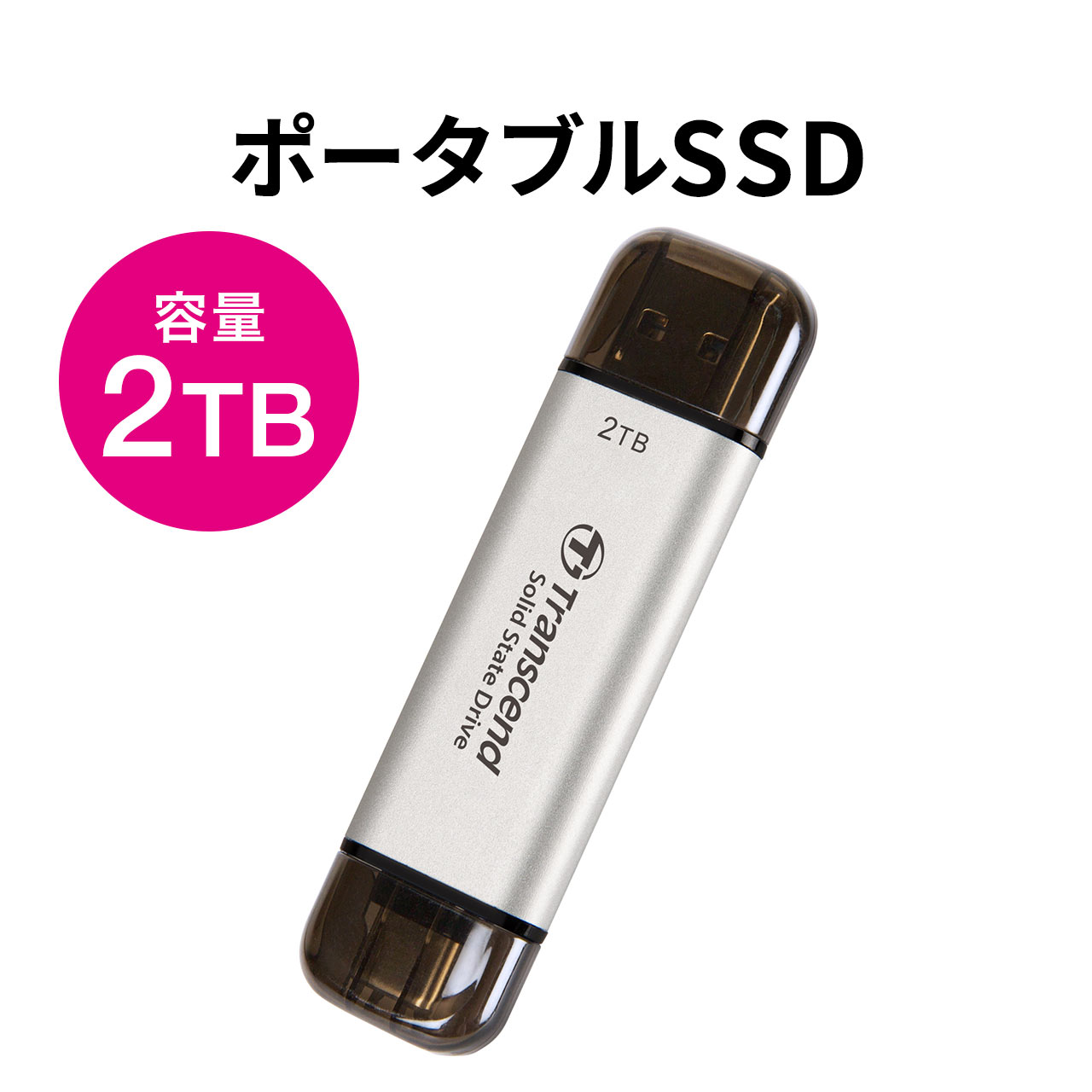 【レビューでプレゼント】Transcend ESD310 ポータブルSSD 2TB iPhone15 PS5 データ保存 TS2TESD310S