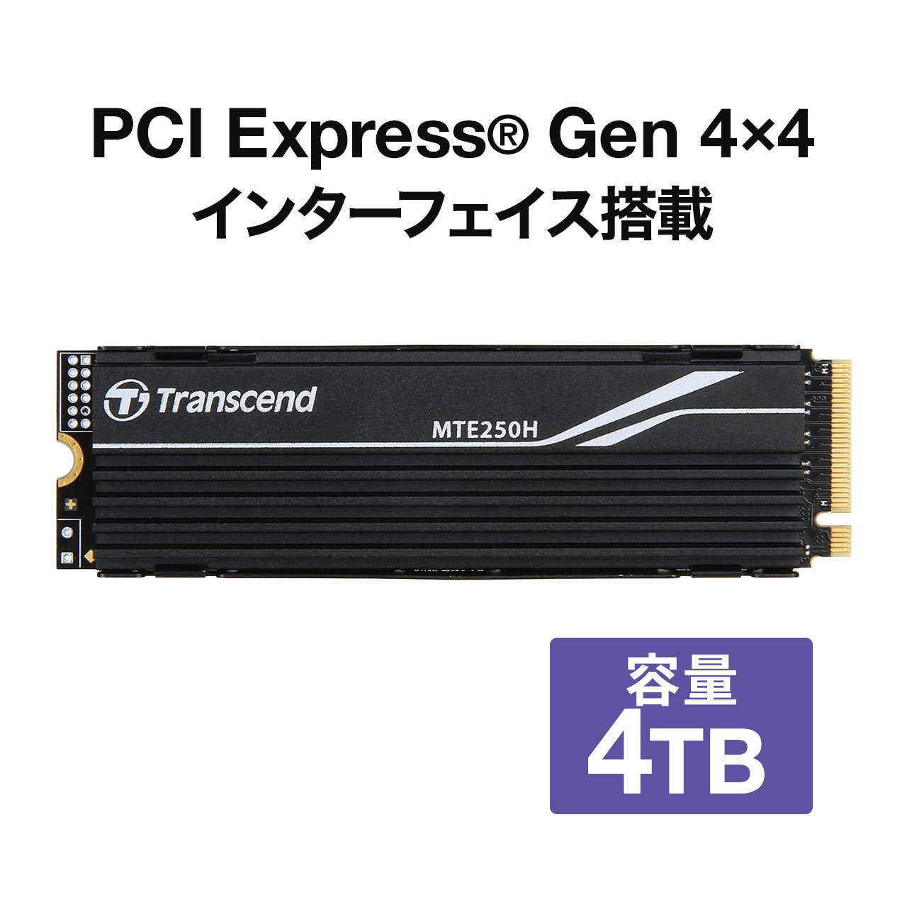 Transcend PCIe M.2 SSD 250H 4TB NVMe PCIe Gen4×4 3D NAND TS4TMTE250H