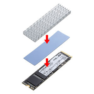 M.2 SSD用ヒートシンク(シルバー) TK-HM5S サンワサプライ - Image 2
