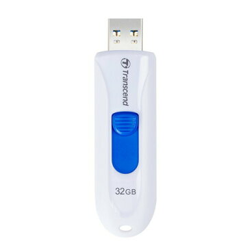 Transcend USBメモリ 32GB USB3.1(Gen1) JetFlash790 キャップレス スライドコネクタ ホワイト USBメモリー 高速 大容量 入学 卒業 おしゃれ