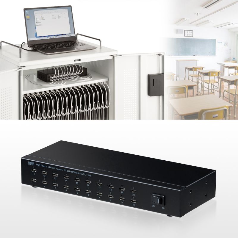 Type-C 20�ݡ��ȥϥ� USB5Gbps(3.2 Gen1) PD27W�б� ����եѥ �����⡼����� ��1.8m �֥�å� USB-5TCPS20 ����掠�ץ饤