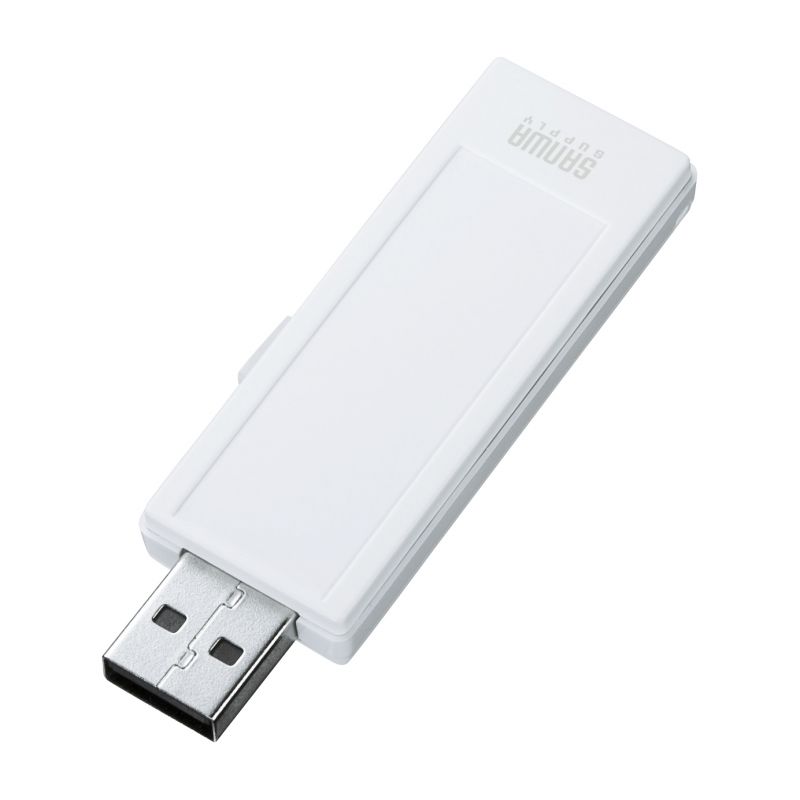 USBメモリー USB2.0 16GB USBフラッシュ スライド式 パスワードロック付 ストラップホール付き ホワイト UFD-RNS16GWN