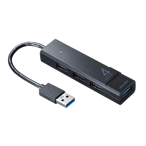 USBハブ(コンボ・USB3.1Gen1×1ポート・USB2.0×3ポート・バスパワー・ブラック)