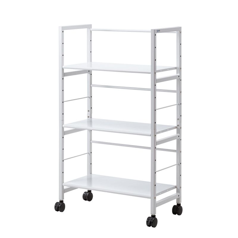 【最大600円OFFクーポン配布中！1/16(金) 1:59まで】高耐荷重ワゴン 3段 キャスター付 耐荷重80kg 傾斜棚 オフィス ファイル A4対応 ホワイト WG-208
