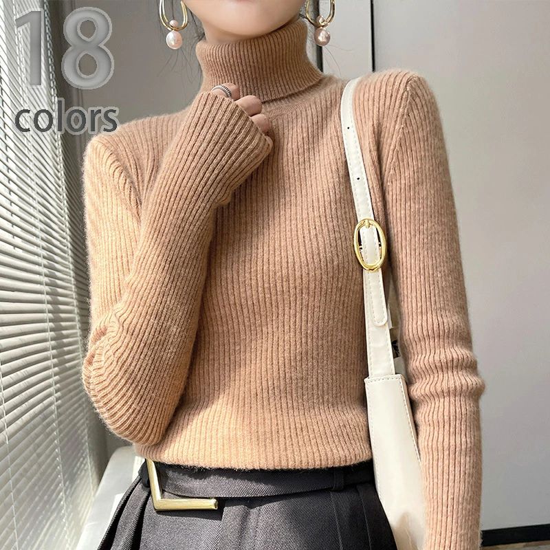 リブニット セーター トップス レディース 秋冬 高級魅力的な縦リブ カシミヤタッチ 重ねる着便利?着回..