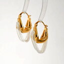 【258時間限定価格】華奢 ピアス イヤリング おしゃれ アクセサリー ジュエリー 上品 シンプル 大人 オフィス きれいめ フリンジ フープピアス フープイヤ...