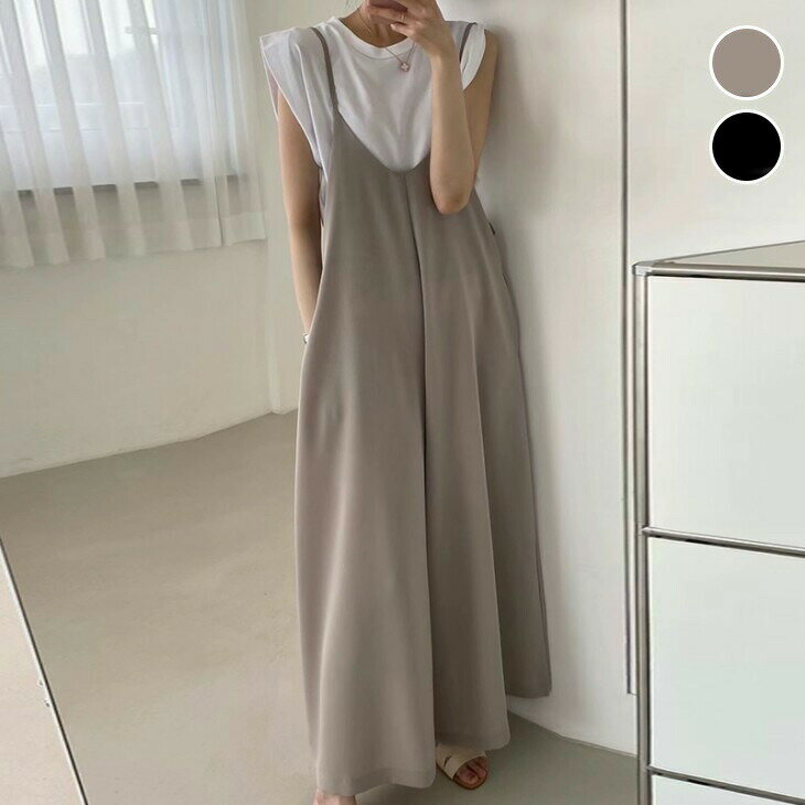 【新発売限定記念価格！】キャミ ワイドパンツ オールインワン サロペット ロンパース おすすめ レディース オシャレ トレンド 人気 プチプラ 韓国ファッション シンプル 無地 楽ちん 夏