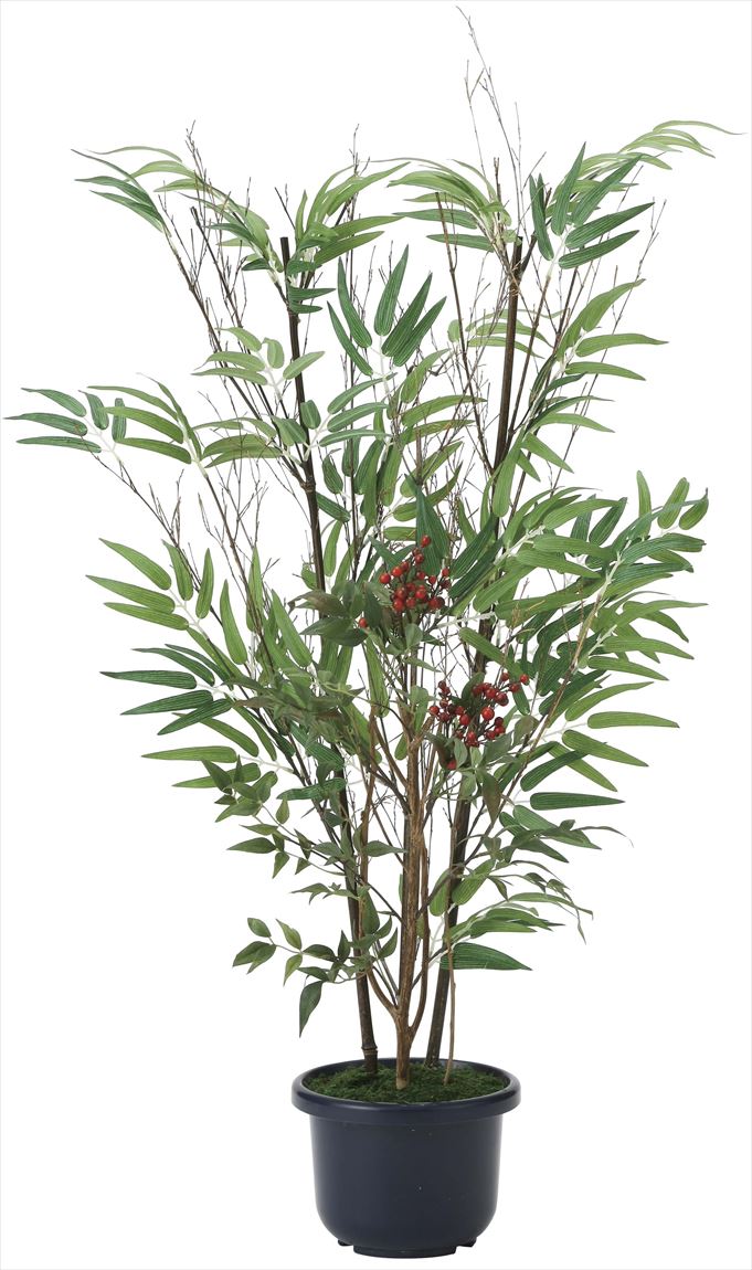 光触媒 光の楽園 黒竹＆南天1.02011A150人工植物 造花 フェイクグリーン おしゃれ インテリア 和タイプ 屋内対応型約 幅55×奥行45×高さ100cm