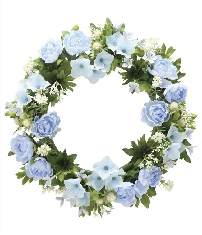 【マラソン中P3倍！4日20時から】光触媒 光の楽園 ローズリースBL767K35人工植物 造花 フェイクフラワー おしゃれ インテリア 壁掛けタイプ 屋内対応型約 直径28cm×奥行7cm