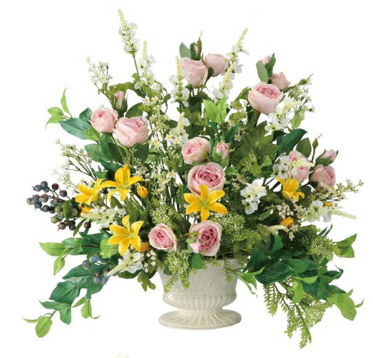 Rose - 【マラソン中P3倍】光触媒 光の楽園 ミックスベール2058R220約 幅50×奥行35×高さ55cm 人工植物 造花 フェイクフラワー おしゃれ インテリア フロアタイプ 屋内対応型