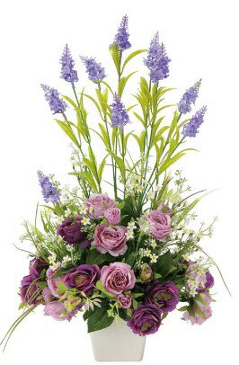 Rakuten - 【いつもありがとう母の日プレゼント】光触媒 光の楽園 ソフィアラベンダー2113P100約 幅33×奥行30×高さ54cm 人工植物 造花 フェイクフラワー おしゃれ インテリア フロアタイプ 屋内対応型