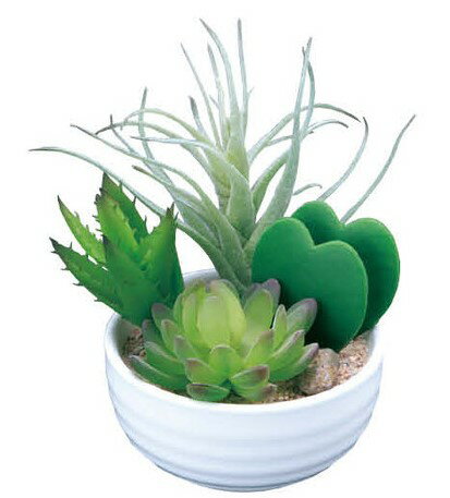 Rakuten - 【マラソン中P3倍】【いつもありがとう母の日プレゼント】光触媒 光の楽園 寄せ植えラブリー232A40約 幅14×奥行17×高さ15cm人工植物 造花 フェイクグリーン おしゃれ インテリア 小型 卓上