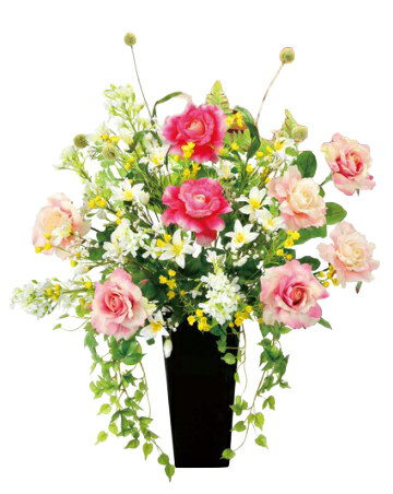 Rose - 【マラソン中P3倍】光触媒 光の楽園 リリアル2361a280約 幅65×奥行42×高さ77cm 人工植物 造花 フェイクフラワー おしゃれ インテリア フロアタイプ 屋内対応型