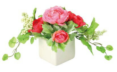 Rose - 【マラソン中P3倍】光触媒 光の楽園 クラリス2386A35約 幅23×奥行12×高さ12cm 人工植物 造花 フェイクフラワー おしゃれ インテリア フロアタイプ 屋内対応型