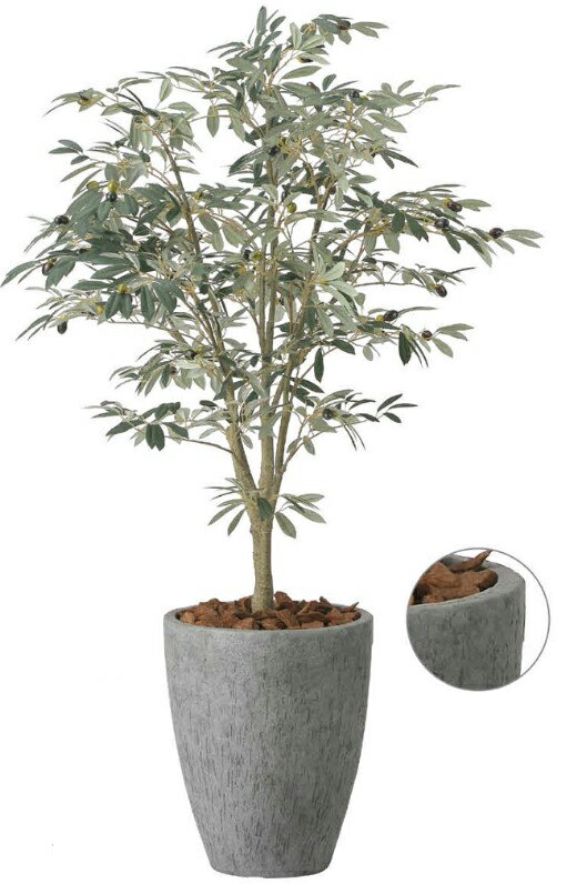 Rakuten - 【いつもありがとう母の日プレゼント】人工観葉植物 光の楽園/光触媒 ナチュラルオリーブツリー1.52423A600約 幅90×奥行90×高さ150cm造花 アーティフィシャルフラワー 葉物 造花・人工観葉植物 フェイクグリーン インテリア ディスプレイ 装飾