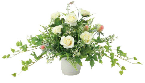 Rose - 【マラソン中P3倍】光触媒 光の楽園 パスカリ2468A80約 幅72×奥行28×高さ35cm 人工植物 造花 フェイクフラワー おしゃれ インテリア フロアタイプ 屋内対応型