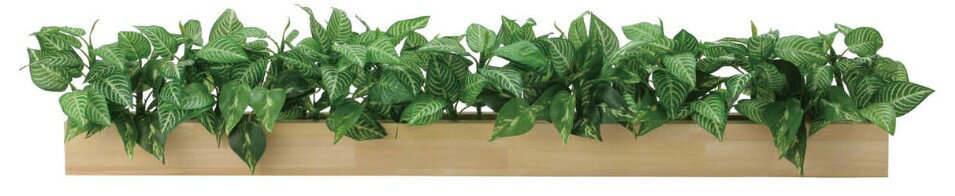 Rakuten - 【いつもありがとう母の日プレゼント】人工観葉植物 光の楽園/光触媒 ウッドボックスZP2476A150約 幅90×奥行17×高さ17cm造花 アーティフィシャルフラワー 葉物 造花・人工観葉植物 卓上ポット フェイクグリーン 卓上 ミニ コンパクト ポット インテリア