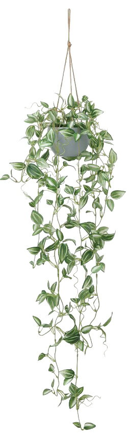 Rakuten - 【いつもありがとう母の日プレゼント】光触媒 光の楽園 トラディスカンティアハンギング 2596A80約 幅25×奥行25×高さ105cm人工植物 造花 フェイクグリーン おしゃれ インテリア 壁面 壁掛け ミニ 掛・置き兼用 小型 置き物