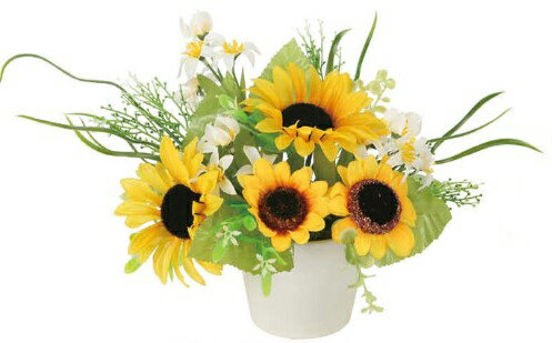 Sunflower - 光触媒 光の楽園 プティサンフラワー918H30約 幅33×奥行25×高さ19cm 人工植物 造花 フェイクフラワー おしゃれ インテリア フロアタイプ 屋内対応型