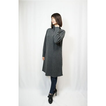 【送料無料】 カシミヤ100% ワンピース レディース タートルネック きれいめ カジュアル 上品 高級 カシミヤ 30代 40代 50代 60代 グリーン チャコール ブルー ベージュ ネップ ネップカシミヤ 7G ミドルゲージ